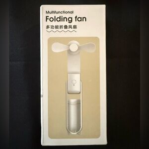 New Multifunctional Folding Electronic Fan Outdoor Indoor w/ Wrist Strap